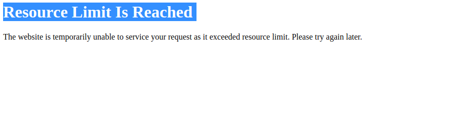 Apa Itu Resource Limit Is Reached?