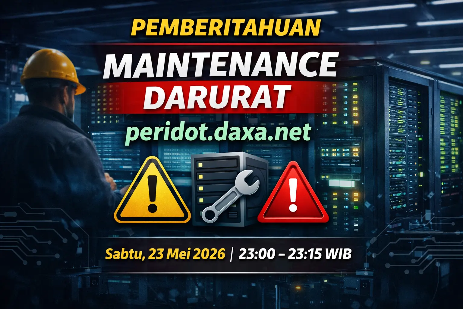 Urgent Maintenance Notification - peridot.daxa.net